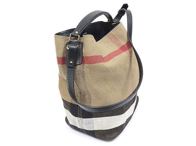 Burberry Borsa Hobo Ashby Medium in pelle nera a quadri - vista 3