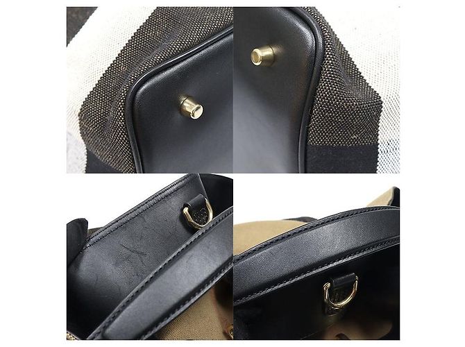 Burberry Borsa Hobo Ashby Medium in pelle nera a quadri - vista 6