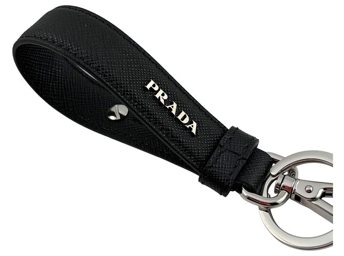 Prada Triangle Logo Saffiano Leather Keyholder - view 5