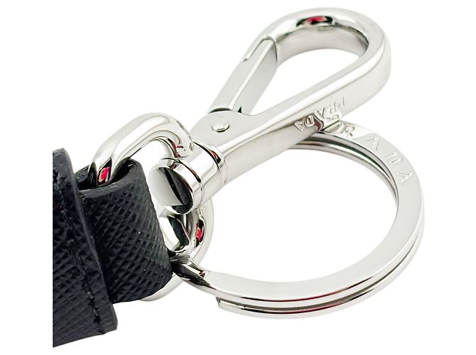 Prada Triangle Logo Saffiano Leather Keyholder - view 6