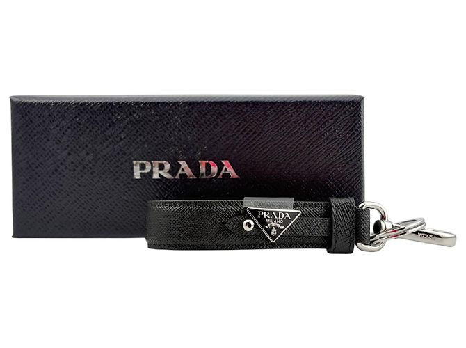 Prada Triangle Logo Saffiano Leather Keyholder - view 7