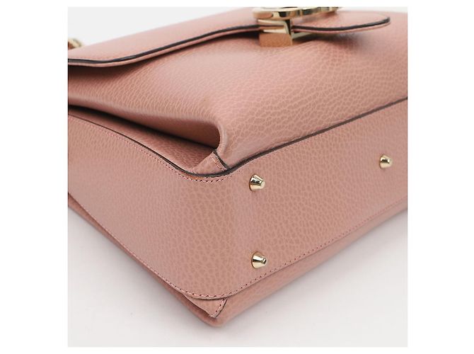 Gucci Borsa a tracolla e mano in pelle rosa con catena GG Interlocking - vista 10