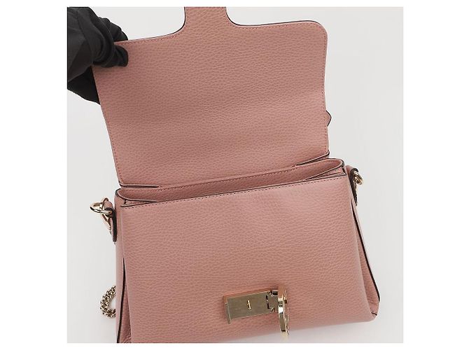 Gucci Borsa a tracolla e mano in pelle rosa con catena GG Interlocking - vista 12