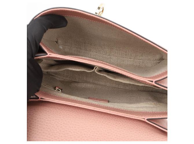Gucci Borsa a tracolla e mano in pelle rosa con catena GG Interlocking - vista 13