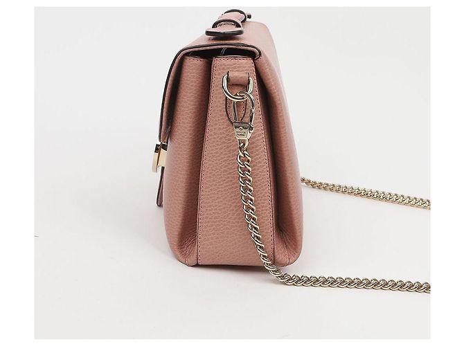 Gucci Borsa a tracolla e mano in pelle rosa con catena GG Interlocking - vista 5
