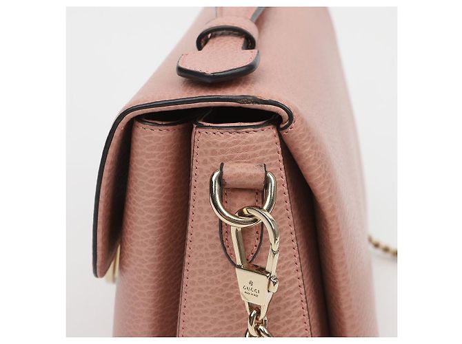 Gucci Borsa a tracolla e mano in pelle rosa con catena GG Interlocking - vista 6