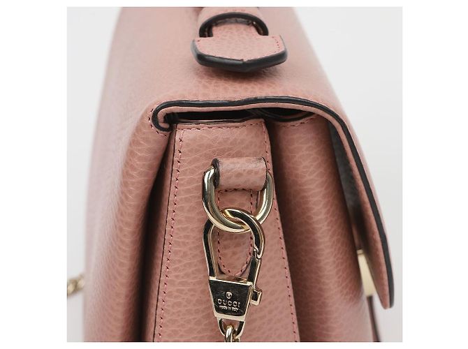 Gucci Borsa a tracolla e mano in pelle rosa con catena GG Interlocking - vista 7
