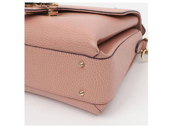 Gucci Borsa a tracolla e mano in pelle rosa con catena GG Interlocking - vista 9