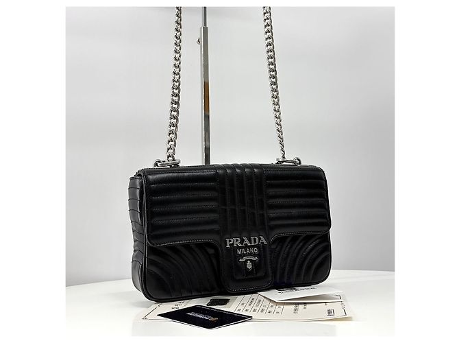 Prada Borsa a Spalla Diagram Chain Nera - vista 4