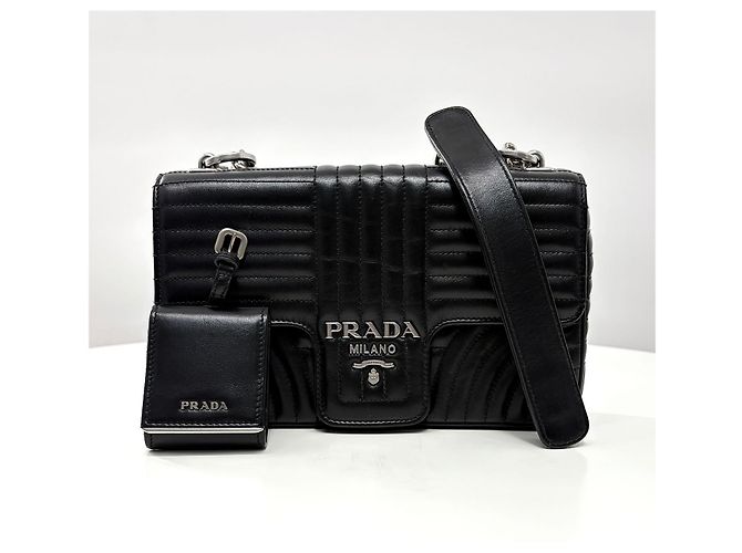 Prada Borsa a Spalla Diagram Chain Nera - vista 8