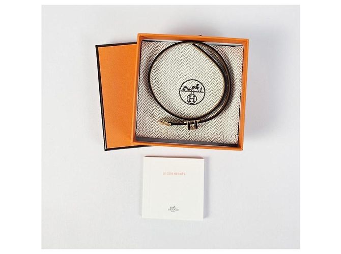 Hermès Bracciale Double Tour da Donna in Pelle Noir - vista 8