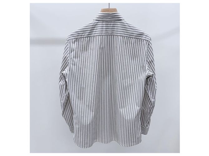 Brunello Cucinelli Camicia a maniche lunghe in cotone a righe - vista 4