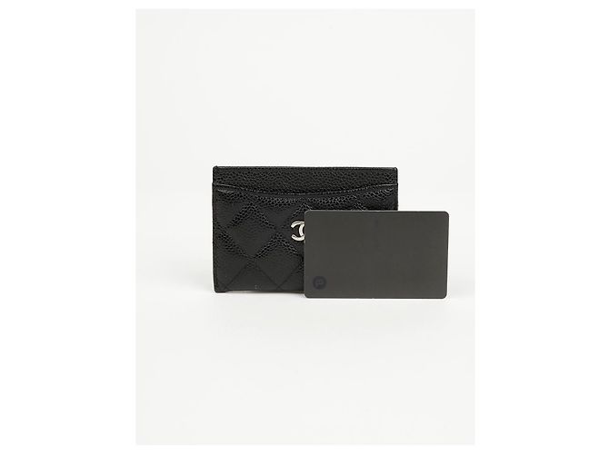 Chanel Klassischer Caviar Kartenhalter Schwarz Silber - Ansicht 10