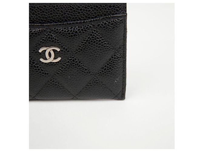 Chanel Klassischer Caviar Kartenhalter Schwarz Silber - Ansicht 2