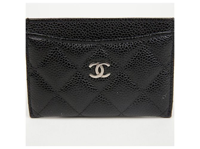 Chanel Klassischer Caviar Kartenhalter Schwarz Silber - Ansicht 3