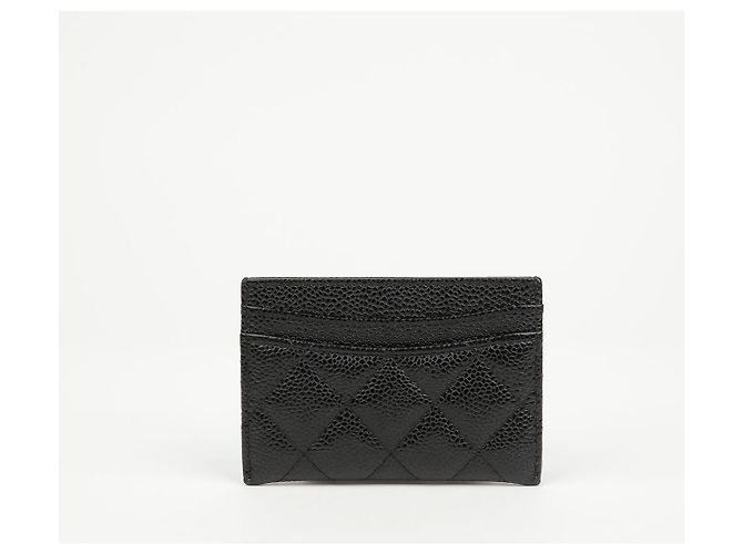 Chanel Klassischer Caviar Kartenhalter Schwarz Silber - Ansicht 4