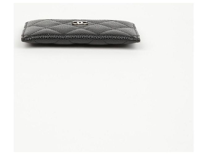 Chanel Klassischer Caviar Kartenhalter Schwarz Silber - Ansicht 6