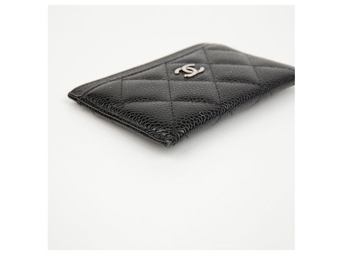 Chanel Klassischer Caviar Kartenhalter Schwarz Silber - Ansicht 7