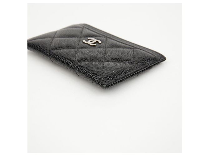 Chanel Klassischer Caviar Kartenhalter Schwarz Silber - Ansicht 8