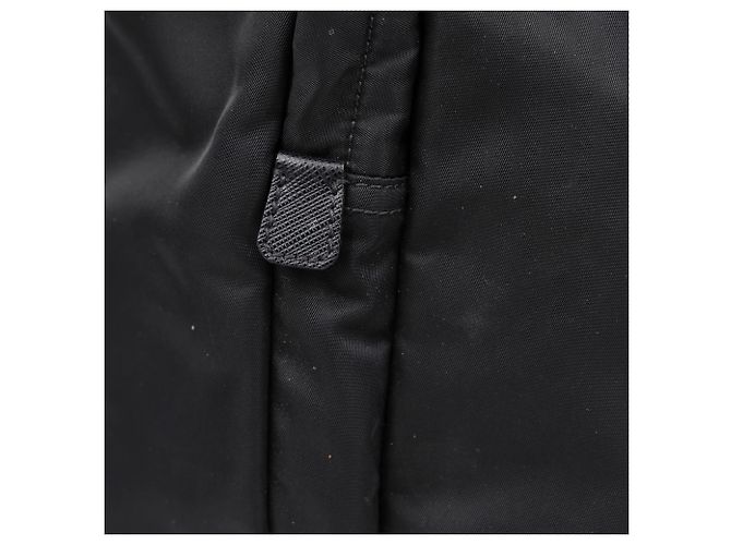Prada Borsa Tote in Nylon e Pelle Saffiano Nera - vista 12