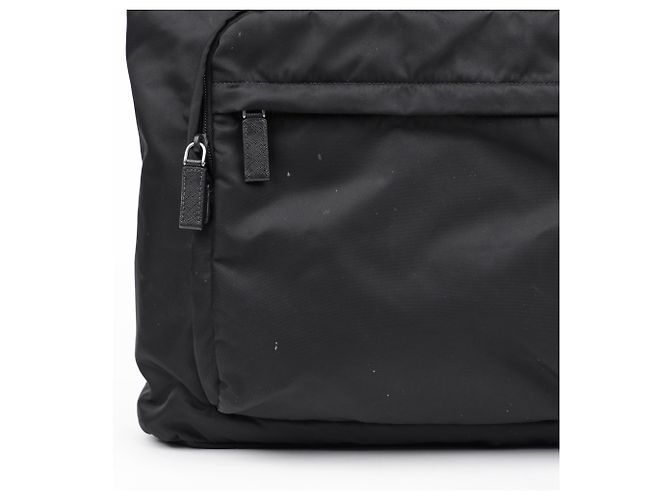 Prada Borsa Tote in Nylon e Pelle Saffiano Nera - vista 3