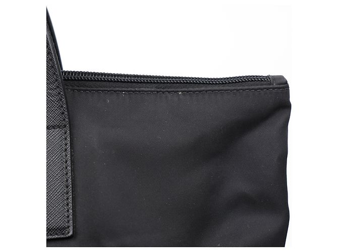 Prada Borsa Tote in Nylon e Pelle Saffiano Nera - vista 6