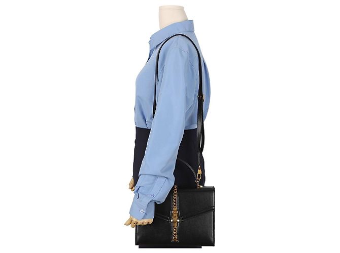 Gucci Picca borsa tote in pelle con manico e tracolla Nero - vista 10