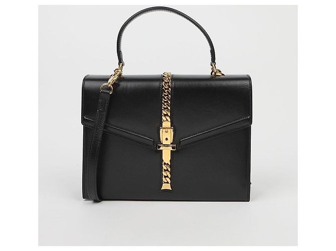 Gucci Picca borsa tote in pelle con manico e tracolla Nero - vista 2