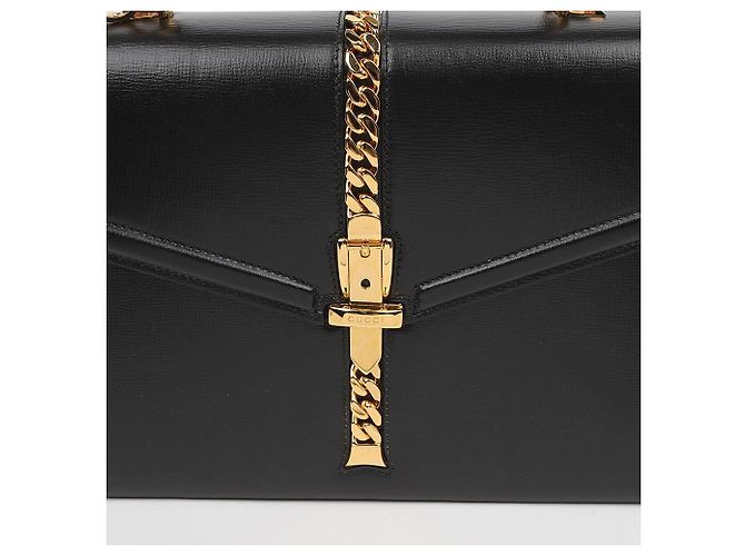 Gucci Picca borsa tote in pelle con manico e tracolla Nero - vista 3