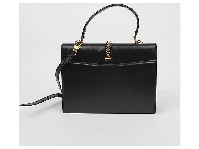 Gucci Picca borsa tote in pelle con manico e tracolla Nero - vista 4