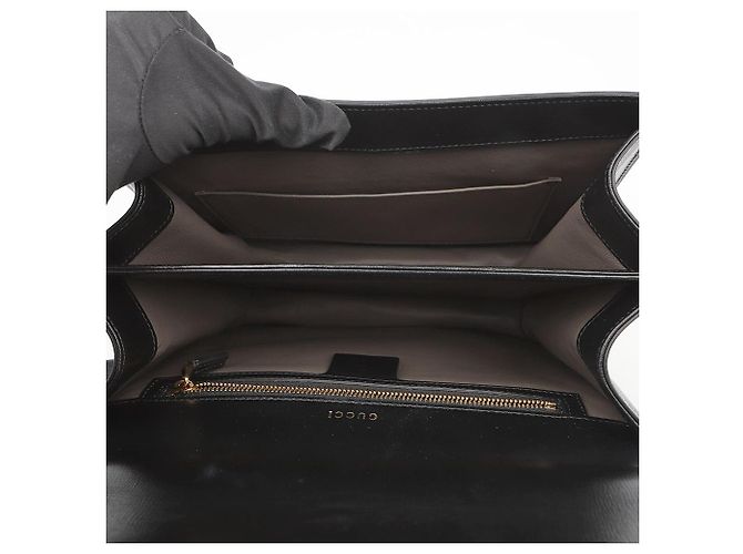 Gucci Picca borsa tote in pelle con manico e tracolla Nero - vista 9