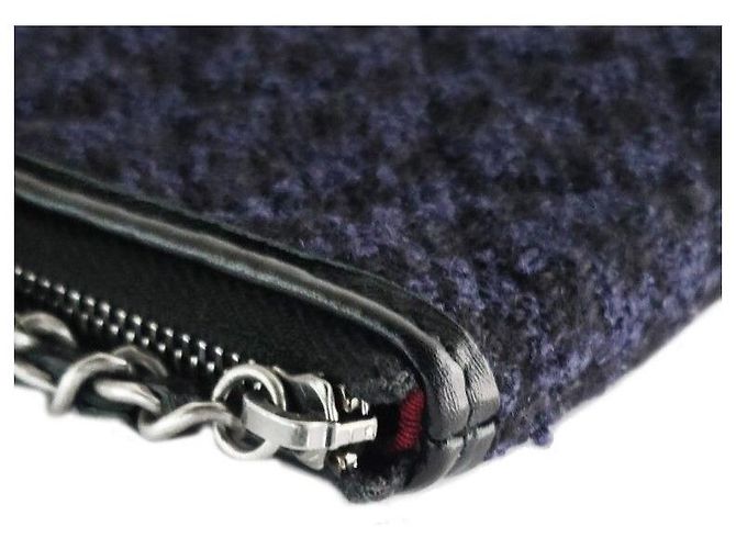 Clutch Chanel Gabriel in tweed blu - vista 3
