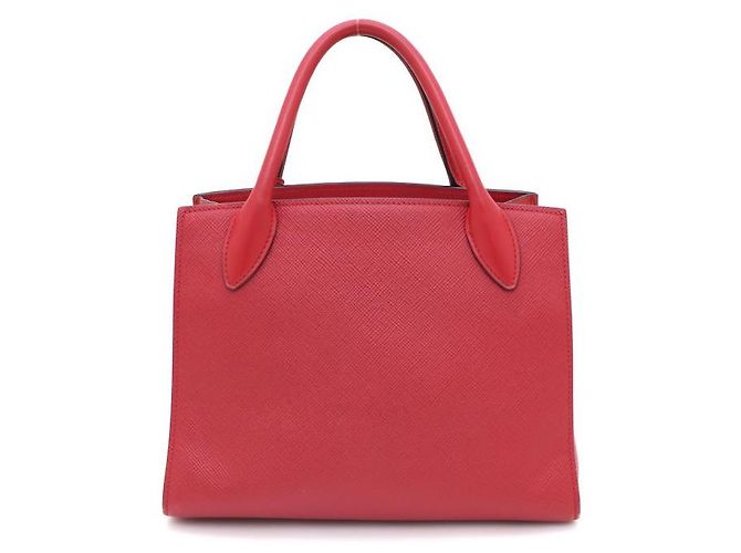 Prada Borsa Tote e borsa a tracolla monocromatica in Saffiano rossa - vista 4