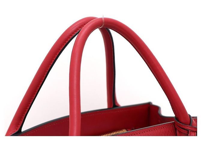 Prada Borsa Tote e borsa a tracolla monocromatica in Saffiano rossa - vista 5