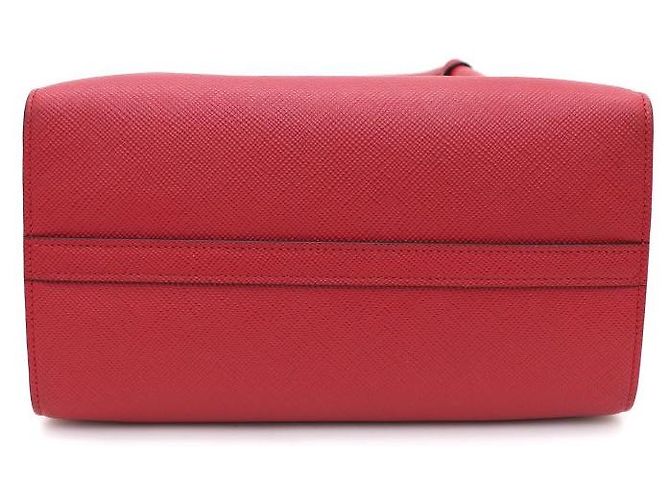 Prada Borsa Tote e borsa a tracolla monocromatica in Saffiano rossa - vista 7