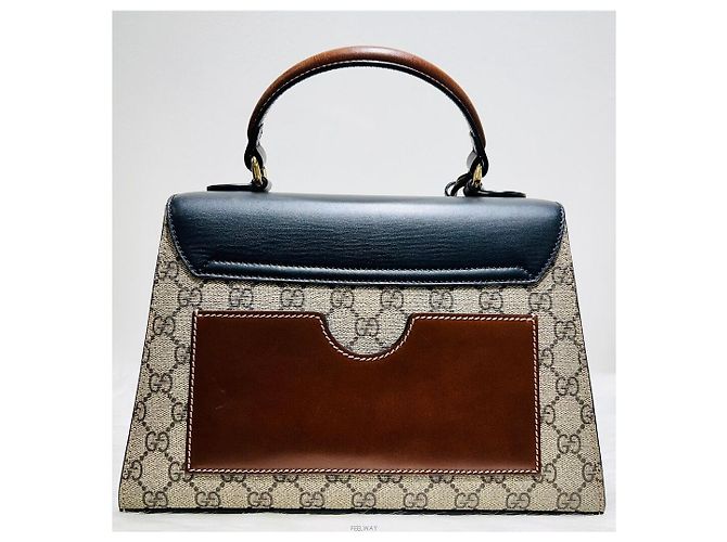 Padlock Gucci Borsa Tote con Manico Superiore e Borsa a Tracolla Supreme con Lucchetto - vista 3