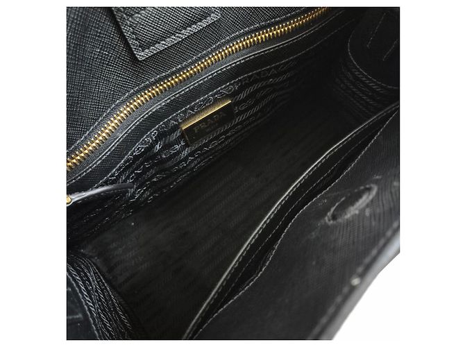 Prada Borsa Tote Saffiano Borsa a Tracolla Nera - vista 11