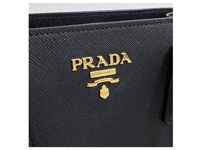 Prada Borsa Tote Saffiano Borsa a Tracolla Nera - vista 6