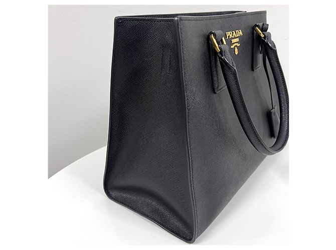 Prada Borsa Tote Saffiano Borsa a Tracolla Nera - vista 7