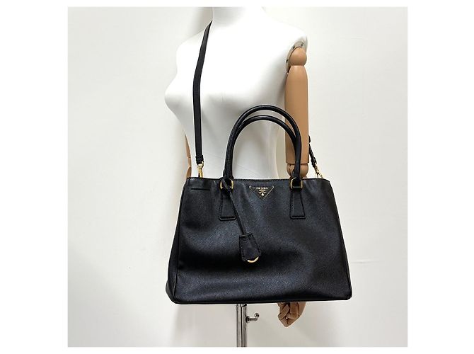 Prada Bolso Tote Saffiano Bolso de Hombro Negro - vista 2