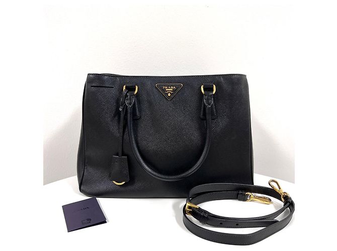 Prada Bolso Tote Saffiano Bolso de Hombro Negro - vista 3