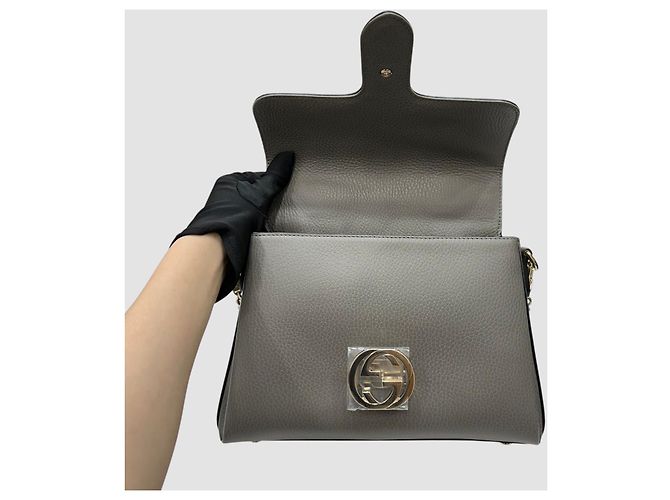 Gucci Borsa a tracolla con catena e manico superiore in pelle Grigio - vista 5