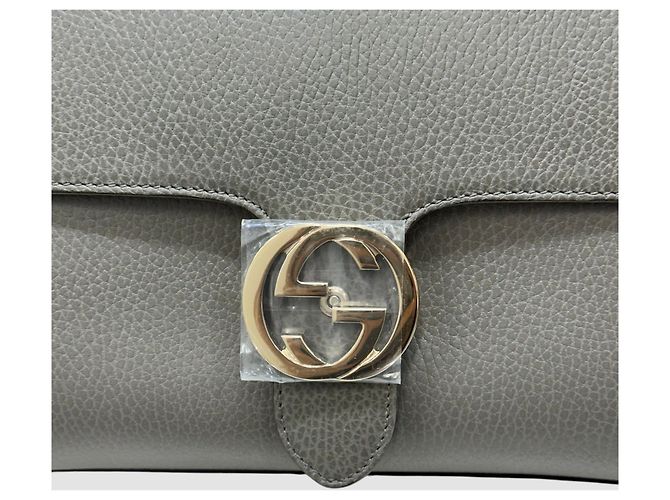 Gucci Borsa a tracolla con catena e manico superiore in pelle Grigio - vista 9