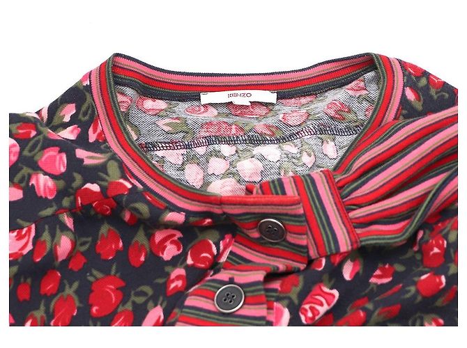 Kenzo Kurzarm-Strickoberteil mit Rosendetail - Ansicht 10