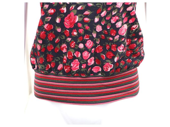 Kenzo Kurzarm-Strickoberteil mit Rosendetail - Ansicht 3