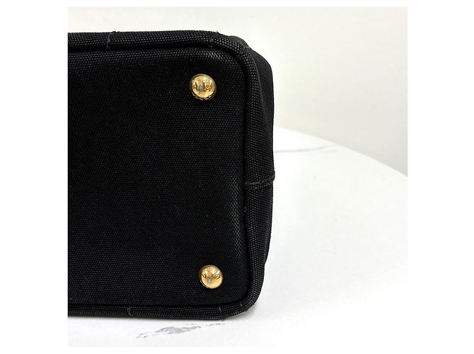 Prada Borsa Tote in Tela Borsa a Spalla Nera - vista 12