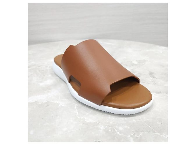 Hermès Sandalio Slipper Emblem Gold - vista 6