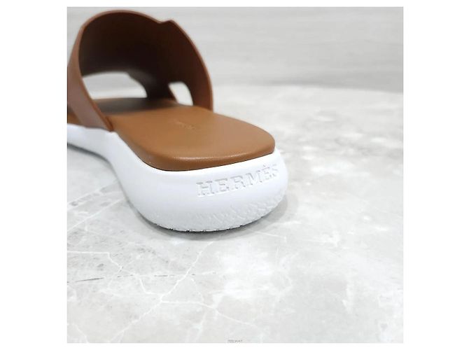 Hermès Sandalio Slipper Emblem Gold - vista 8