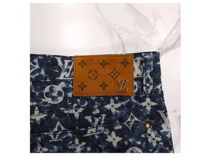 Pantaloni in denim Louis Vuitton blu - vista 6