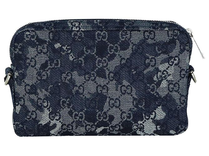 Borsa a tracolla Gucci Denim blu in pelle - vista 3